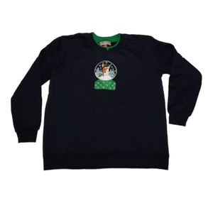 Holiday Traditions Embroidered Applique Christmas Sweatshirt Size M